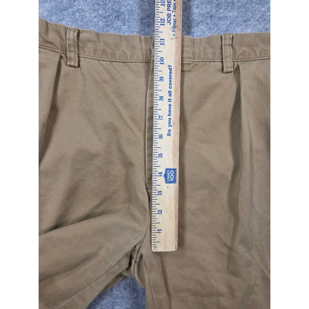 Polo Ralph Lauren Ethan Pant Mens 40x30 Tan Khaki Pleated Cotton Chino Trousers
